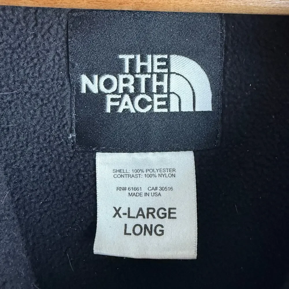The North Face Denali Fleece Jacket‎ Mens XL Long Black Zip Made in USA Vintage